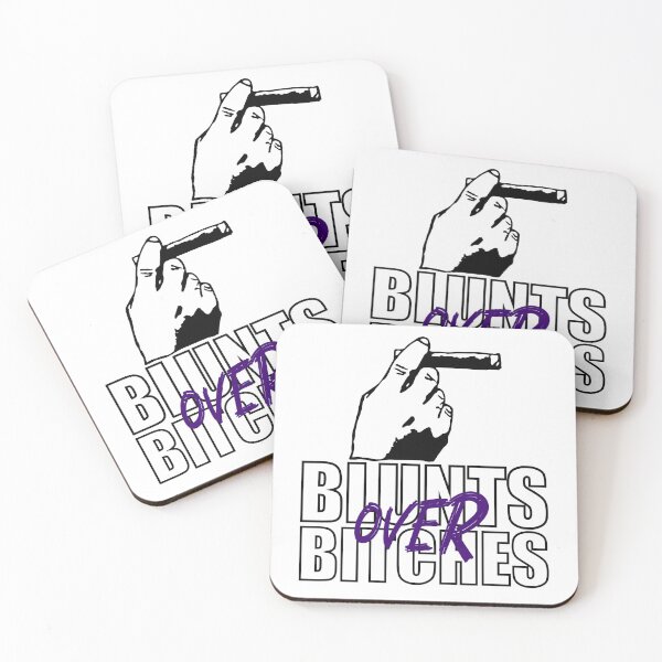 Item preview, Blunts over bitches-  Funny Blunt Cannagar Smoker-  420 Stoner Design-  Purple  designed and sold by YomeHayin.