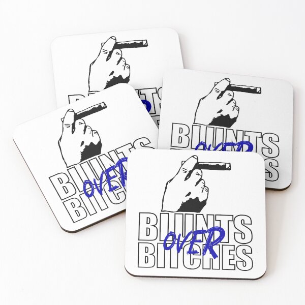 Item preview, Blunts over bitches-  Funny Blunt Cannagar Smoker-  420 Stoner Design-  Blue  designed and sold by YomeHayin.