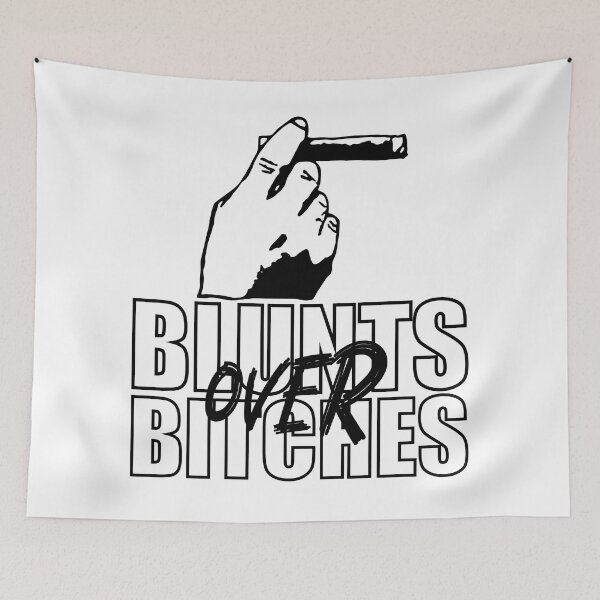 Item preview, Blunts over bitches-  Funny Blunt Cannagar Smoker-  420 Stoner Design-  Black  designed and sold by YomeHayin.