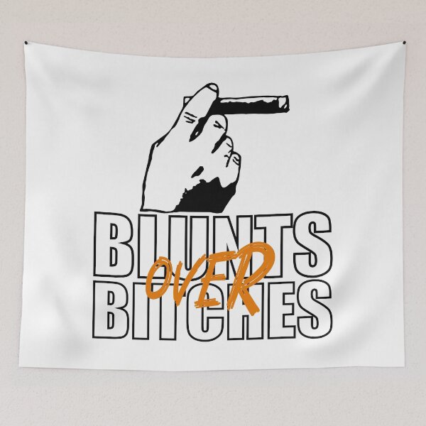 Item preview, Blunts over bitches-  Funny Blunt Cannagar Smoker-  420 Stoner Design-  Orange  designed and sold by YomeHayin.