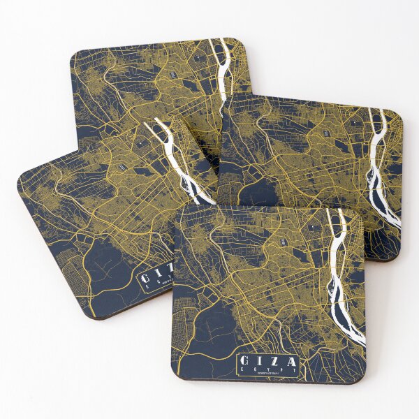 Item preview, Giza City Map of Egypt - Gold Art Deco designed and sold by deMAP.