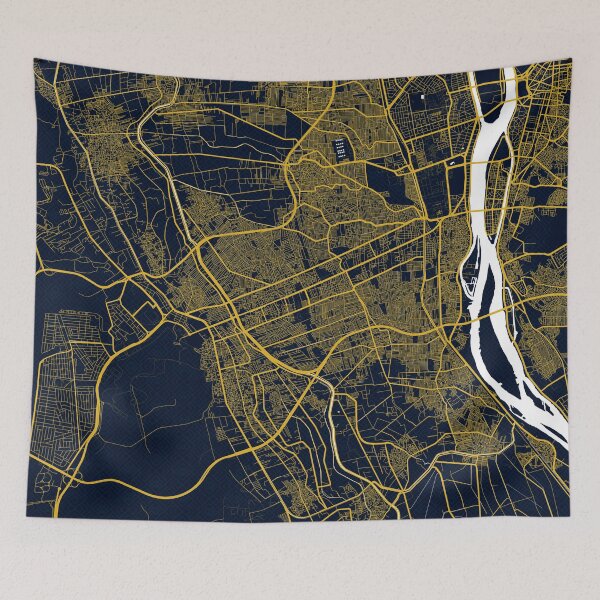Item preview, Giza City Map of Egypt - Gold Art Deco designed and sold by deMAP.
