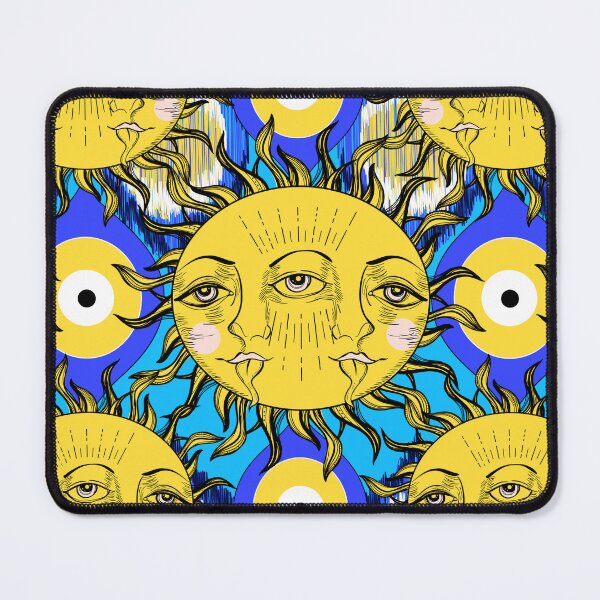 Artikelvorschau, Evil eyes seamless pattern with funny retro sun. Modern style. Good luck. Turkish tile entworfen und verkauft von MilaOkie.