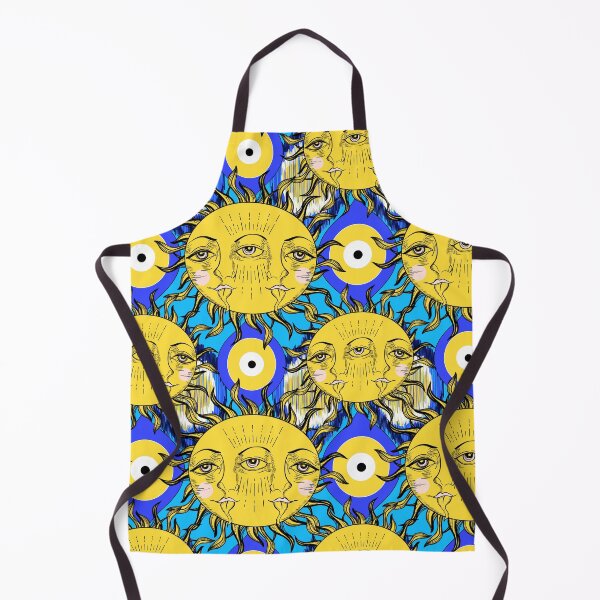 Item preview, Evil eyes seamless pattern with funny retro sun. Modern style. Good luck. Turkish tile designed and sold by MilaOkie.