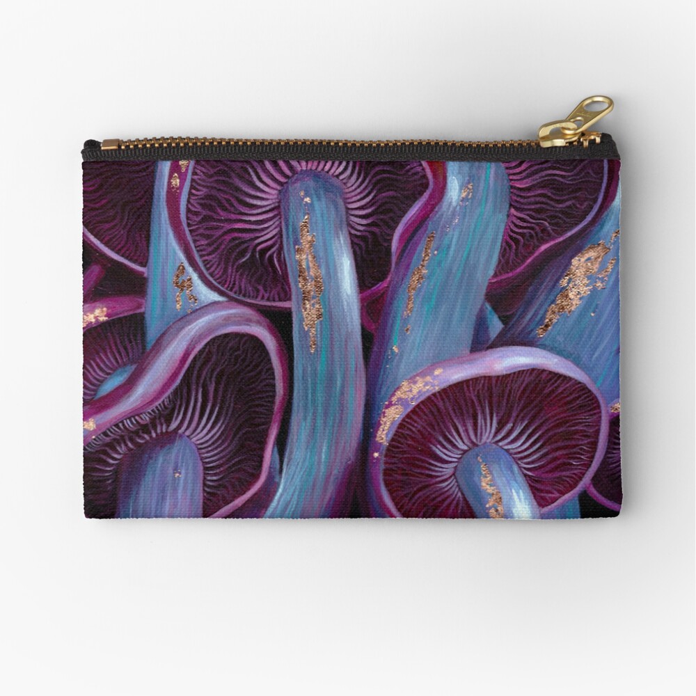 Pink Mushrooms Zipper Pouch