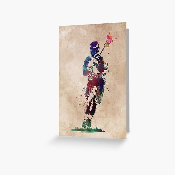 Lacrosse player art 2 #sport #lacrosse Greeting Card