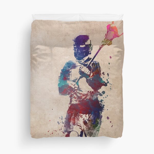 Lacrosse player art 2 #sport #lacrosse Duvet Cover
