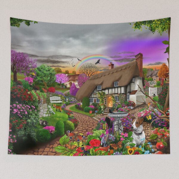 Item preview, Rainbow Thatched Cottage designed and sold by GeraldNewtonArt.