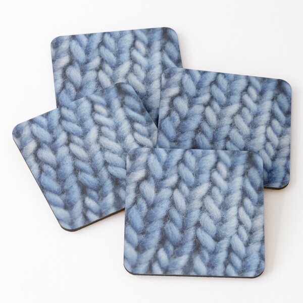 Item preview, Knitting Texture Blue Wool Yarn Handknit designed and sold by joyloveyarn.