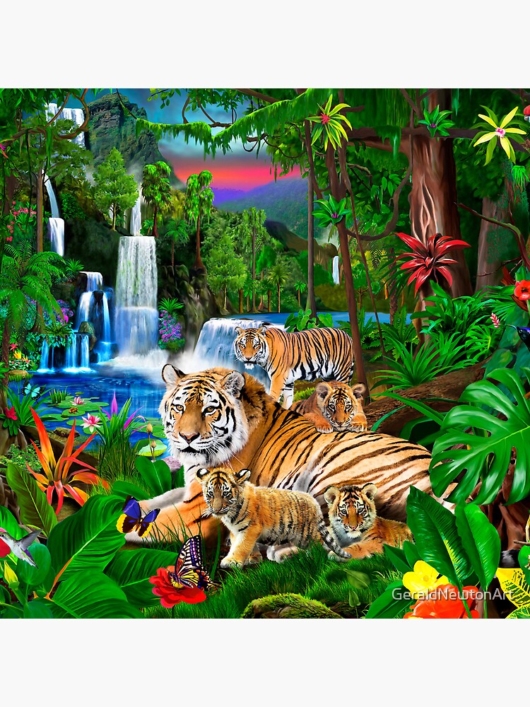 Tigers of the Tropical Forest by GeraldNewtonArt