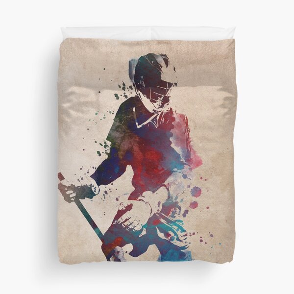 Lacrosse player art 3 #sport #lacrosse Duvet Cover