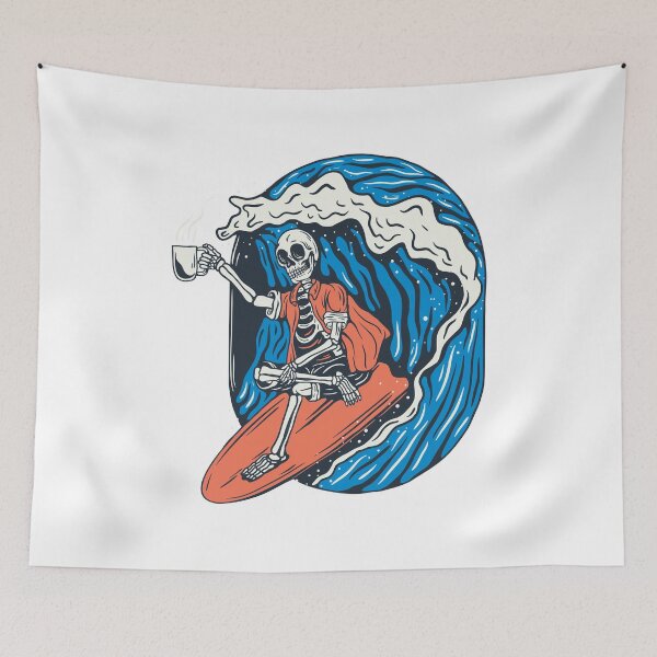 Item preview, Surfing Skul Art designed and sold by Milkygmail.