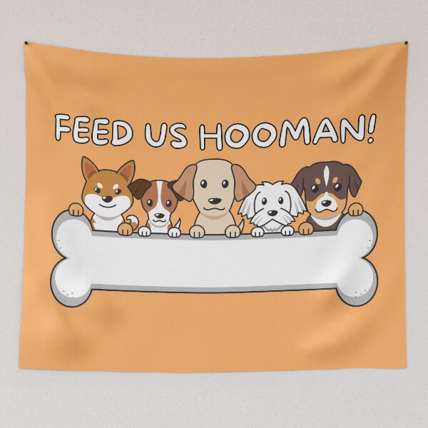 Item preview, Feed Us Hooman! Funny Dog Food designed and sold by Caregiverology.