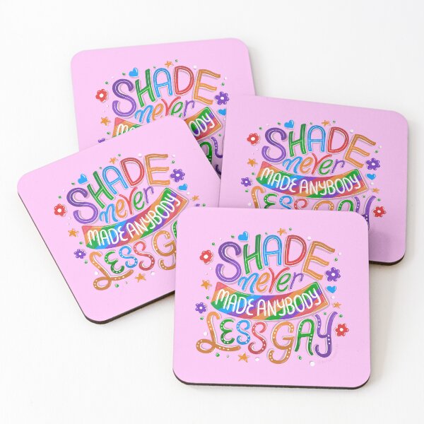 Item preview, Shade Never Made Anybody Less Gay Pride Quote Illustration Handlettering Lettering Lyric Sticker Rainbow You Need to Calm Down LGBTQIA+ designed and sold by Amber  Liu.