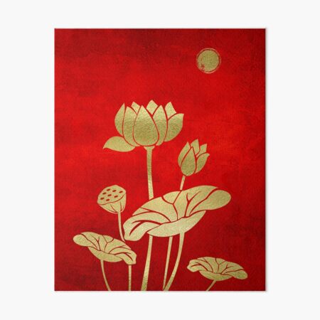 Item preview, Gold Leaf Red Lotus Flower designed and sold by gani-75.