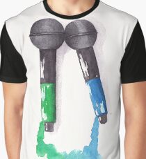Larrying Mics (Green and Blue) Graphic T-Shirt