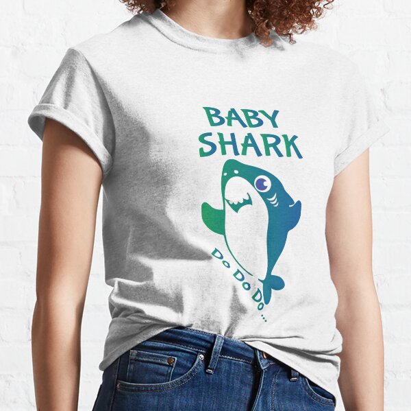 Bebé tiburón Doo Doo t-shirt canción Mamá Papá Familia Juego Divertido Lindo Rojo 