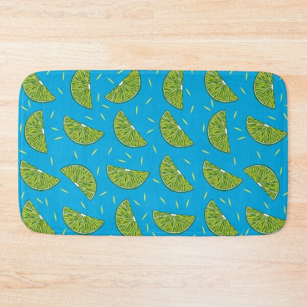 Item preview, Pattern with lime slices on blue background designed and sold by hmorena.