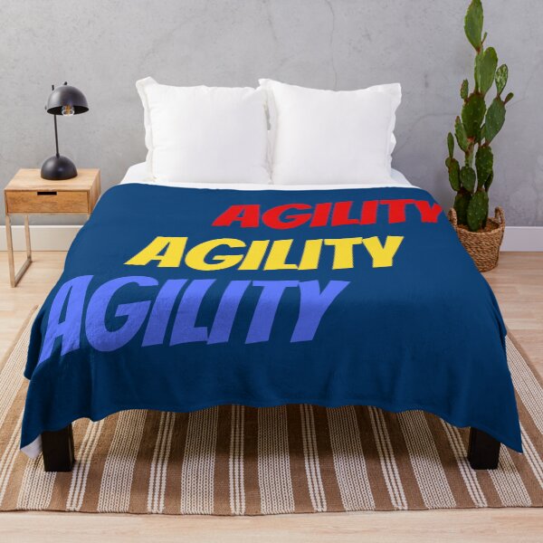Aperçu de l'œuvre Agility en rouge, jaune et bleu créée et vendue par PausePapote.
