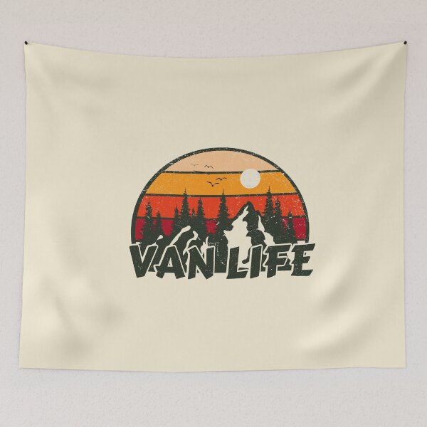 Item preview, Retro sunset mountain view - Van Life designed and sold by yococo.