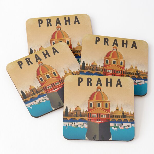 Item preview, PRAHA MEDITERRANEE Prague Czech Republic Vintage Art Deco Travel Poster designed and sold by retroposters.