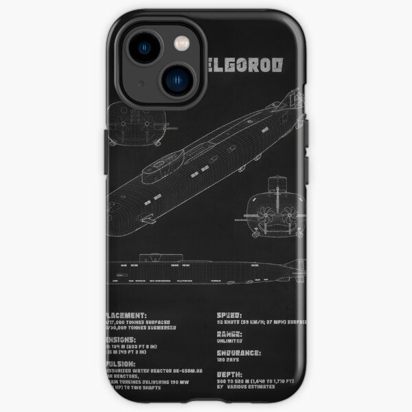 K-329 Belgorod Submarine - Patent Art - Chalk on Blackboard iPhone Tough Case