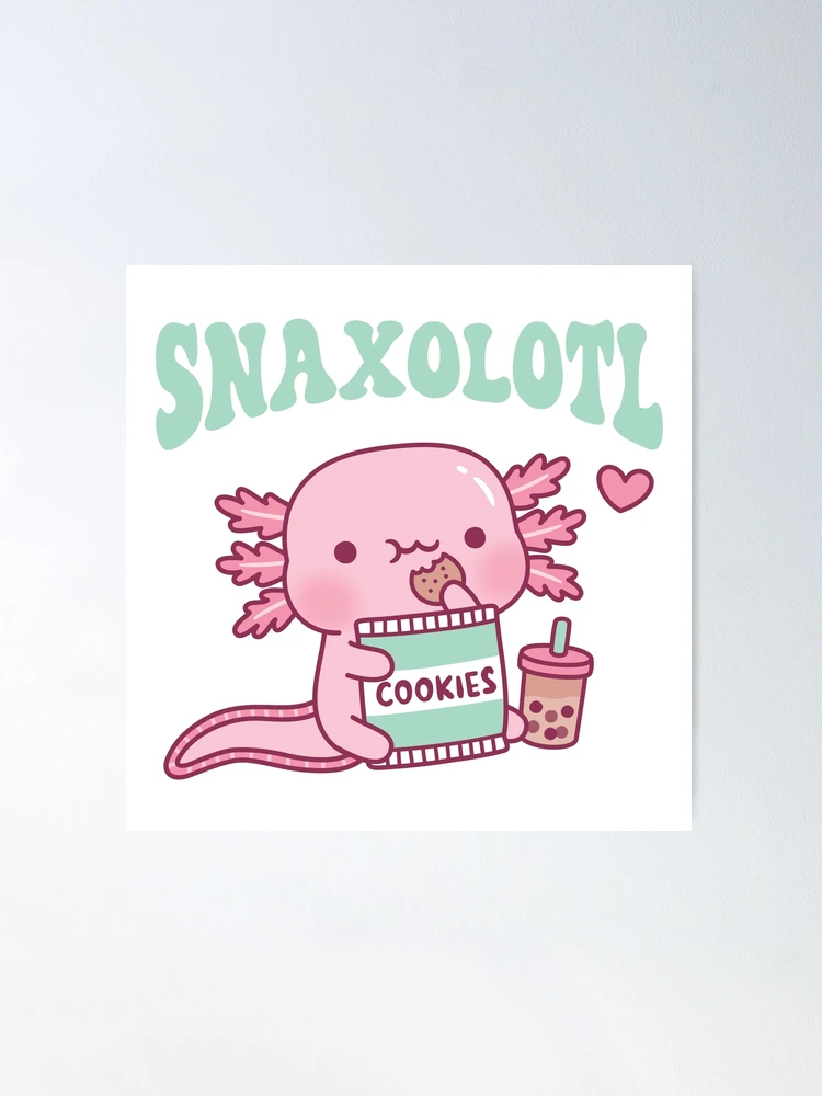 Funny Snaxolotl Axolotl Munching On Potato Chips | Sticker