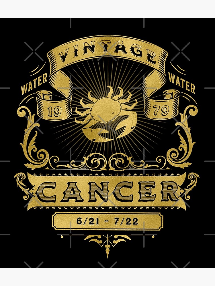 the-zodiac-sign-of-cancer-golden-vintage-1979-poster-for-sale-by