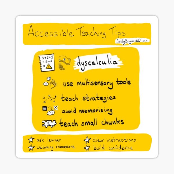 Accessible Teaching Tips: Dyscalculia Sticker