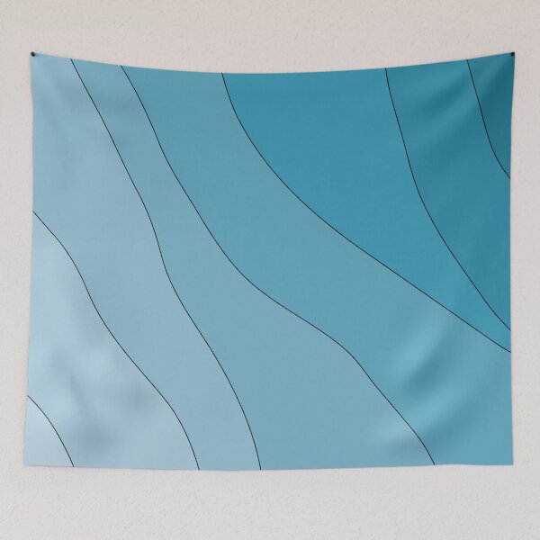 Aperçu de l'œuvre Abstract Wavy Line Art Blue Gradient 01 créée et vendue par PAPER MOON art & design.
