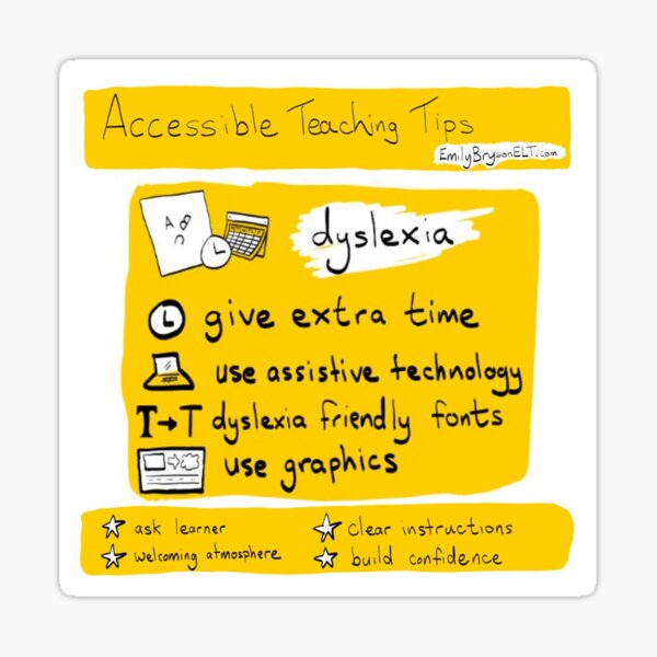Accessible Teaching Tips: Dyslexia Sticker