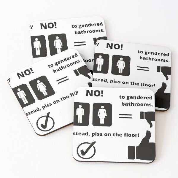 Artikelvorschau, say no to gendered bathrooms entworfen und verkauft von Maxxxwell13.