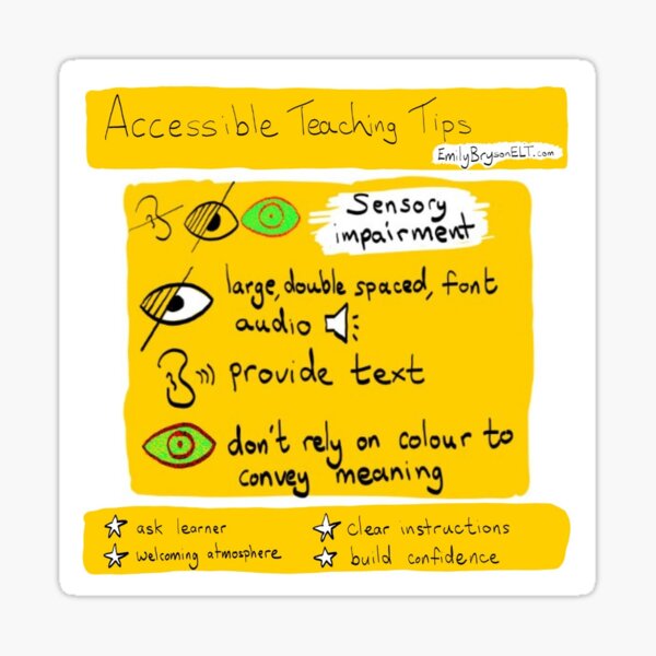 Accessible Teaching Tips: Sensory Impairment Sticker