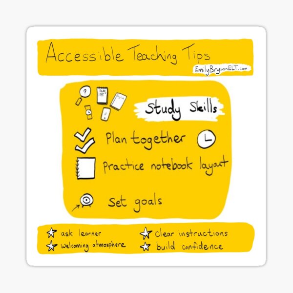 Accessible Teaching Tips: Study Skills Sticker
