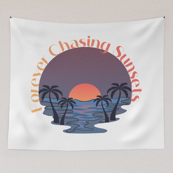 Item preview, Retro Forever Chasing sunsets designed and sold by Unaiza Khalid.