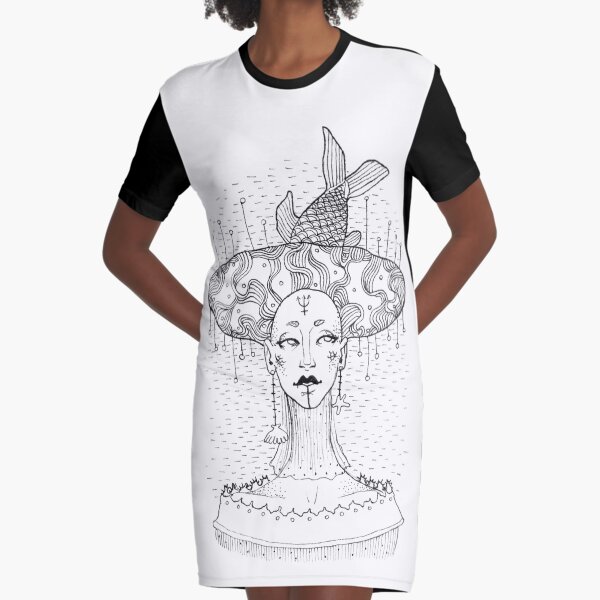 Pisces Ink Graphic T-Shirt Dress