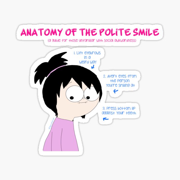 Anatomy of the Polite Smile Sticker
