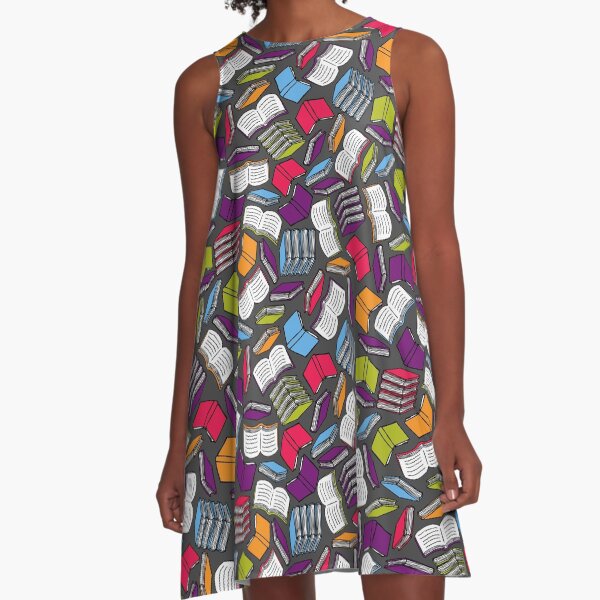 So Many Colorful Books... A-Line Dress
