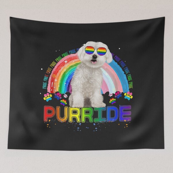 Item preview, Funny Maltese Gay Pride Shirt Rainbow Sunglasses LGBTQ Tank Top designed and sold by Corelli87.