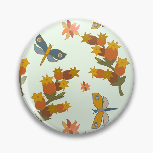 Item preview,  Vintage Dragonfly and Flower Pattern  designed and sold by IdinDesignShop.