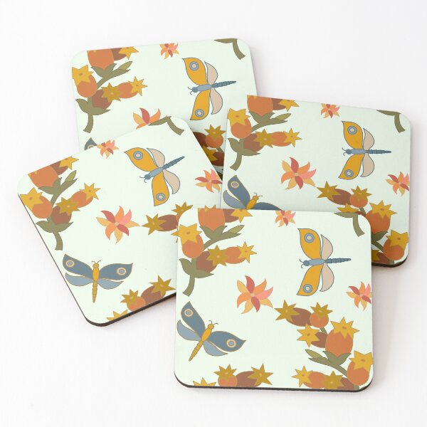 Item preview,  Vintage Dragonfly and Flower Pattern  designed and sold by IdinDesignShop.