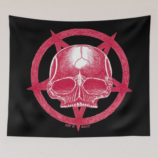 Item preview, RED SKULL PENTAGRAM - Art By Kev G designed and sold by ArtByKevG.