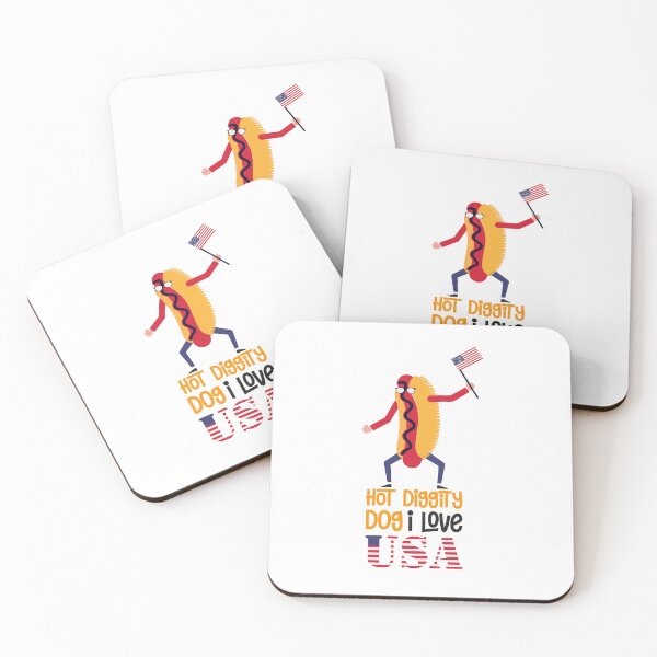 Item preview, Hot Diggity Dog I Love USA -Usa independance quotes-Usa independance saying-summer juice designed and sold by comeonyassine21.