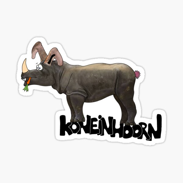 Koneinhoorn - Een kruising tussen konijn en neushoorn Sticker