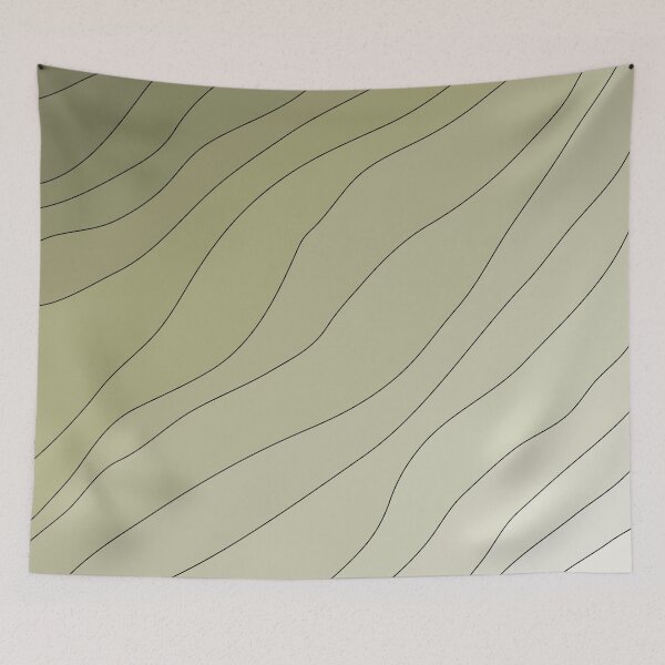 Item preview, Abstract Wavy Line Art Green Gradient 02 designed and sold by PAPER MOON art & design.