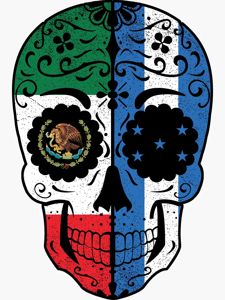 9 Pieces | Hard Hat Mexican Stickers Sugar Skull Mexico Flag Decals