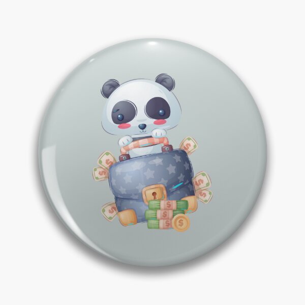 Item preview, Baby Panda with Money Bag, Cute Cartoon Child Drawing, Calm Colorful Illustration Art designed and sold by TinyBeezle.