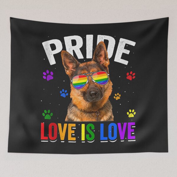 Aperçu de l'œuvre German Shepherd Gay Pride LGBT Rainbow Flag Dog Lover Tank Top créée et vendue par Corelli87.