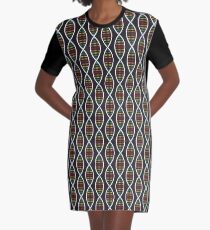 Rainbow DNA Strands Graphic T-Shirt Dress