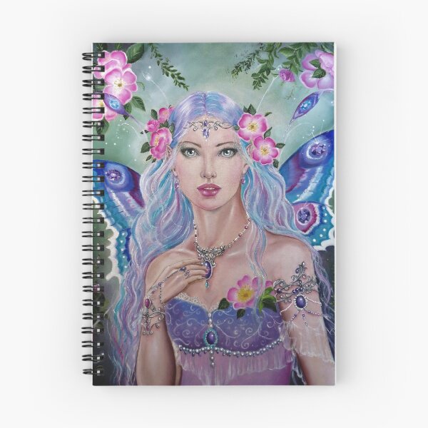 Item preview, Pink purple blue wild rose butterfly fairy faerie fantasy designed and sold by Gabriella  Szabo.